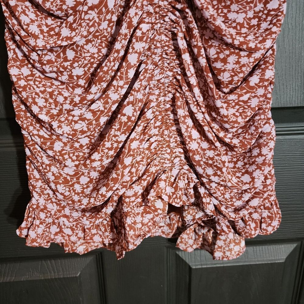 re:named 'Raven' Girly Romantic Ruched Mini Dress Ditsy Floral Cottagecore - Picture 9 of 16